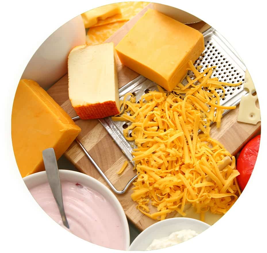 Assorted cheese and dairy products