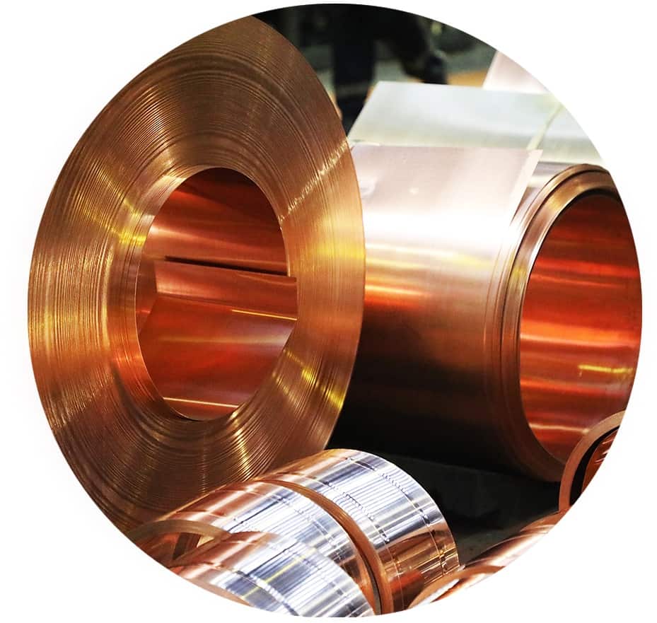 Pure copper rolls being produced