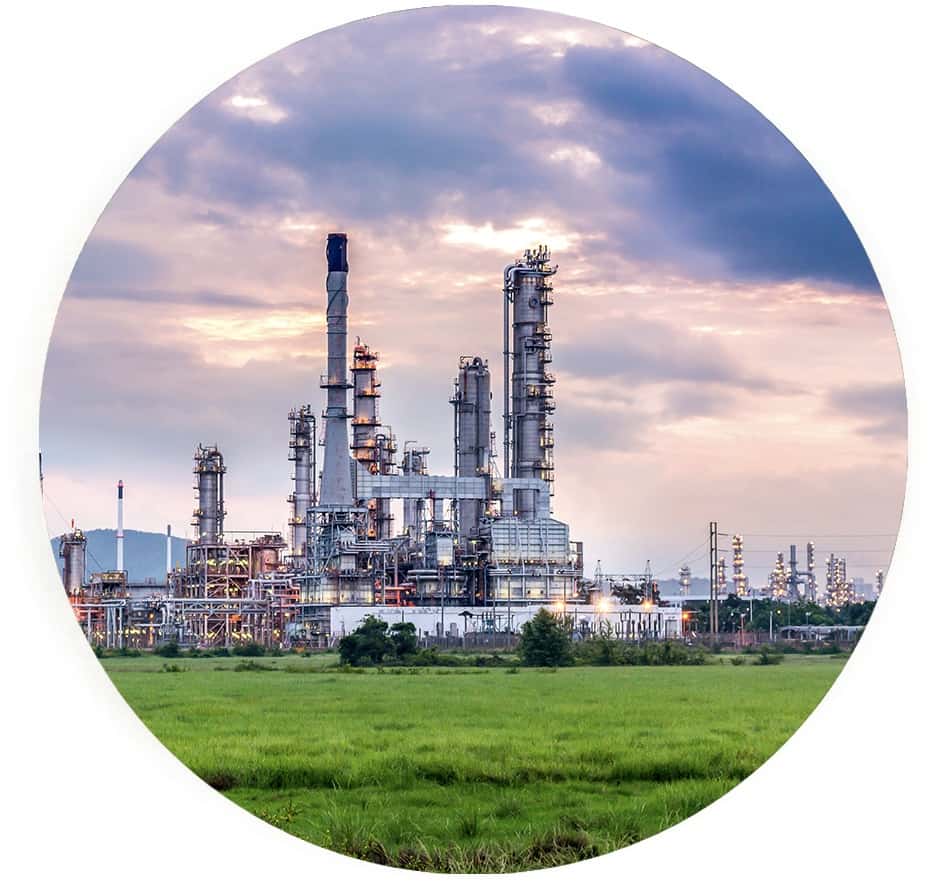 Oil and gas refinery plant